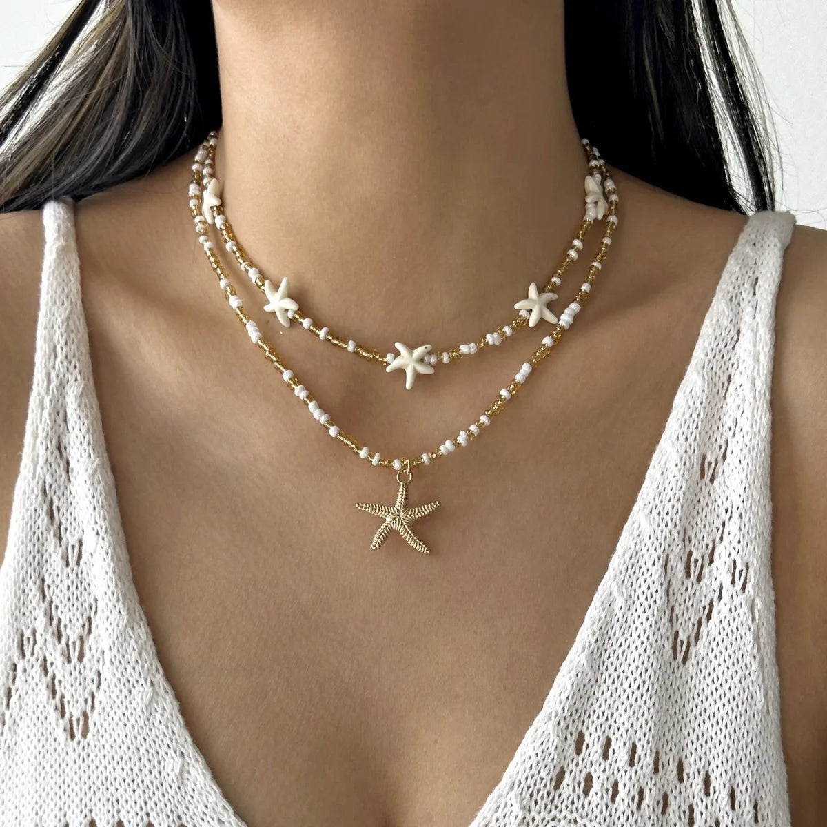 Turtle, Starfish and Shell Fishtail Boho Choker