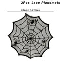 Halloween Black Lace Placemat Happy Halloween Party Decorations 2024 For Home Spider Web Tablecloth Kitchen Dining Table Covers - Charlie Dolly