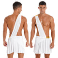 Men's Ancient Greek God Halloween Party Costume Cosplay One Shoulder Strap Skirts Knight Warrior Theatrical Performance Outfit - Charlie Dolly