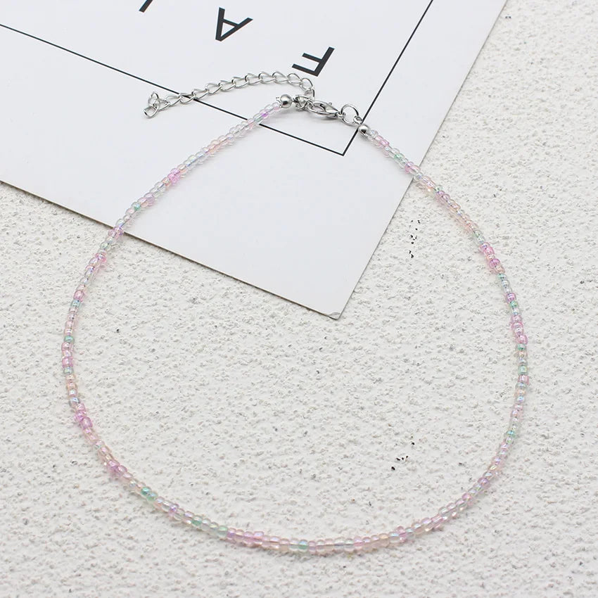 Handmade Seed Bead Colorful Boho Choker Necklace