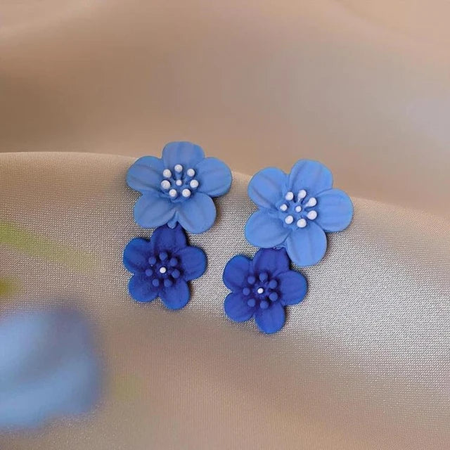 Metal Flower Stud Earrings Jewelry