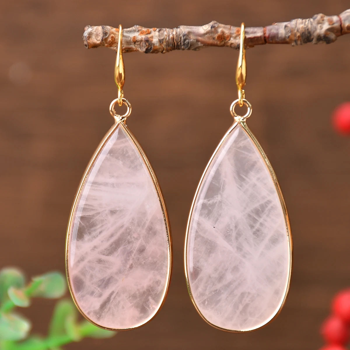 Yumfeel 1Pair Boho Colorful Natural Stone Dangle Earring Turquoise Round Teardrop Earring Retro Elegant Women Banquet Jewelry - Charlie Dolly