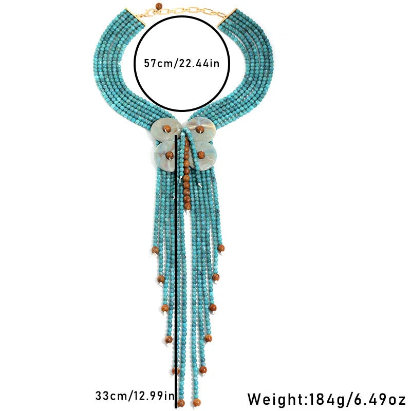 Acrylic Bead Long Statement Necklace Jewelry