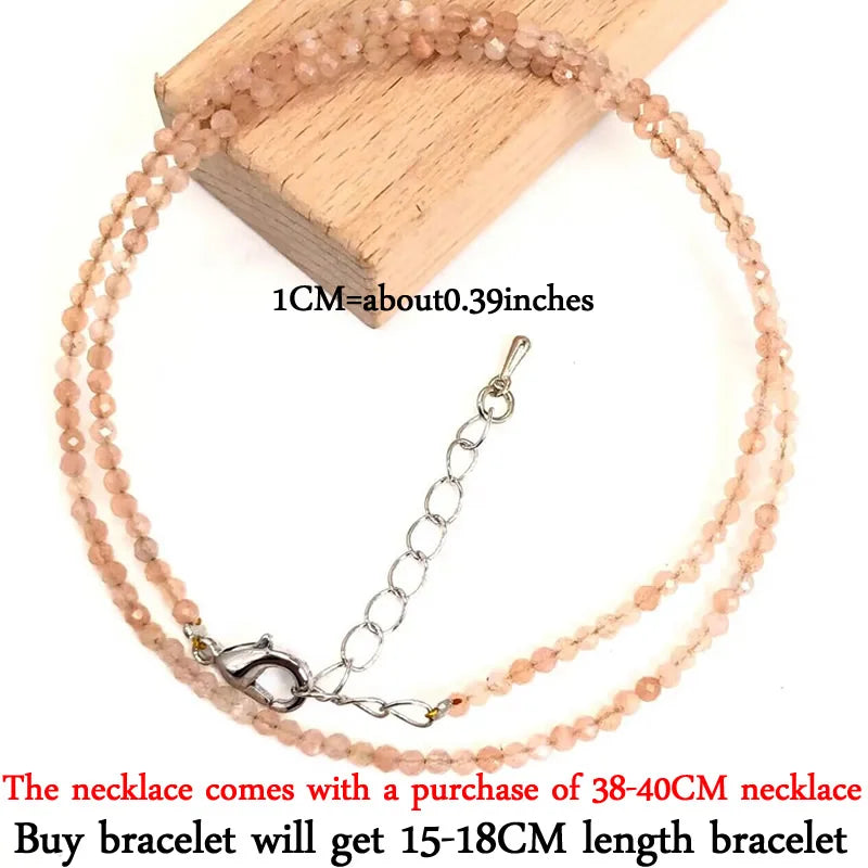 2mm Gemstone Beaded Necklace & Bracelet