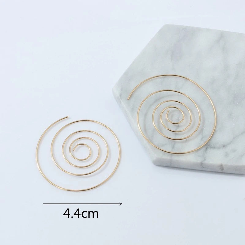 Big Spiral Multilayer Round Drop Earrings Jewelry