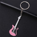 Guitar Key chain Metal 6 colour KeyChain Cute Musical Car Key Ring Silver Color pendant For Man Women Party Gift - Charlie Dolly