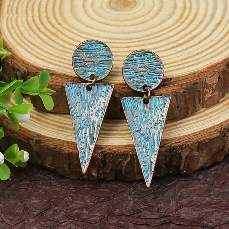 Exknl Fashion Vintage Drop Earrings For Women Alloy Crystal Ethnic Beads Boho Flower Earrings Colorful Dangle Earrings Jewelry