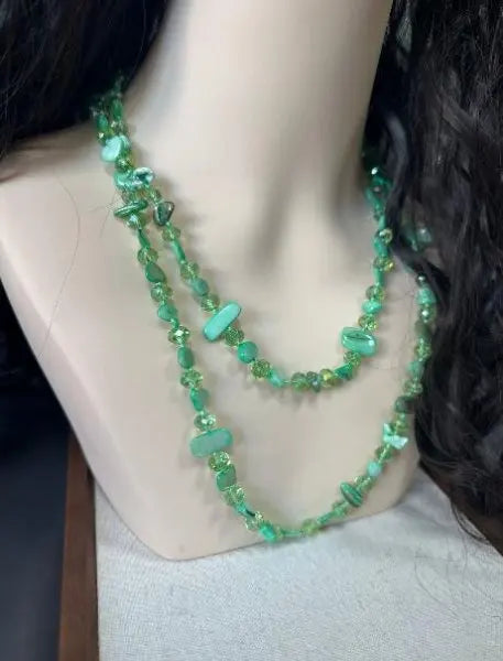Irregular Stone Crystal Double Layer Necklace Jewelry