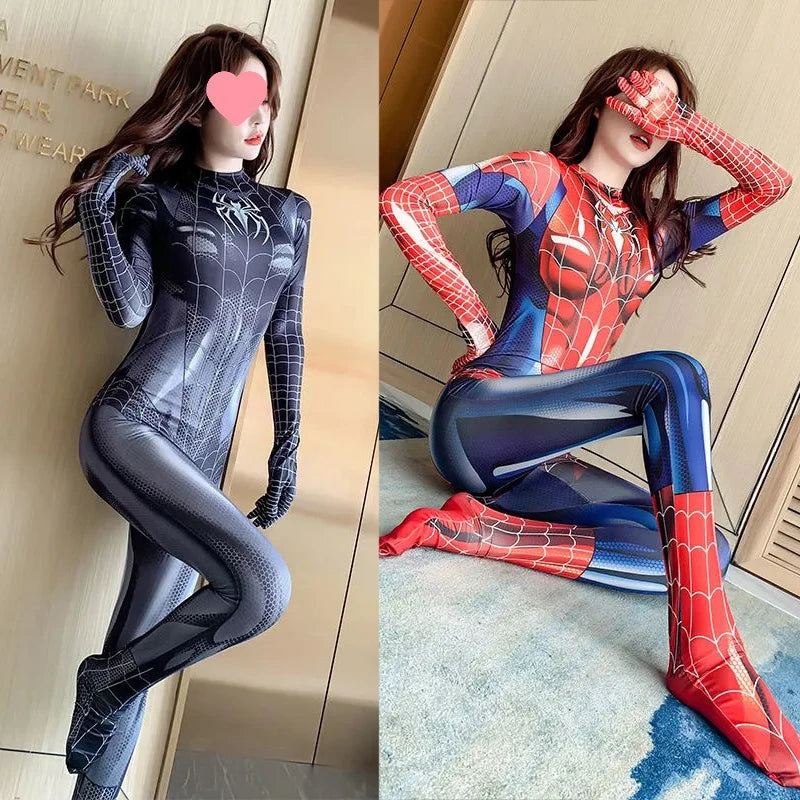 Sexy Women Spider-man Halloween Party Costume Jumpsuit Dress Superhero - sale Large