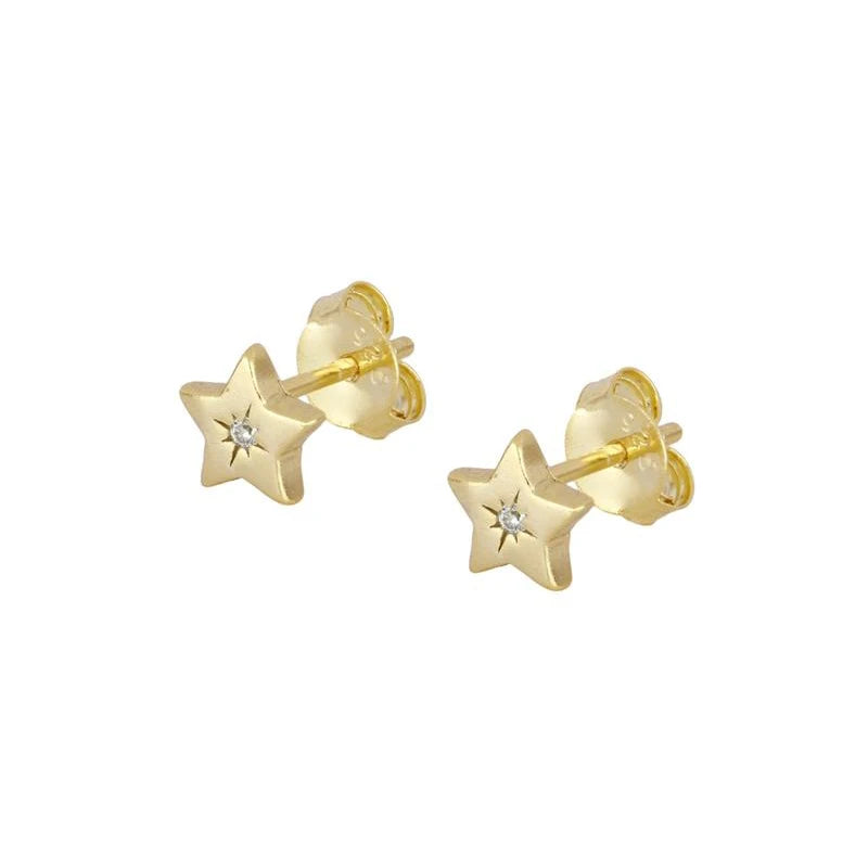 Gold Plated Hoop Stud Ear Cuff Earrings Set Jewelry