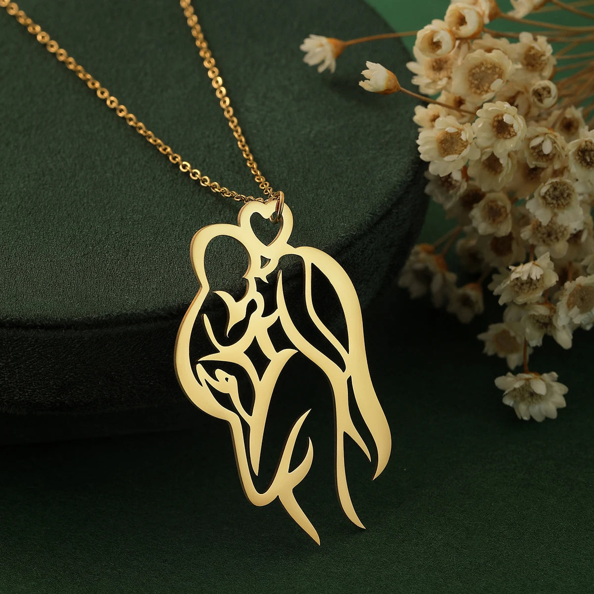 Dainty Lotus, Books, Phoenix & Comedy Tragedy Mask Pendant Necklace, Symbolic Choker Set