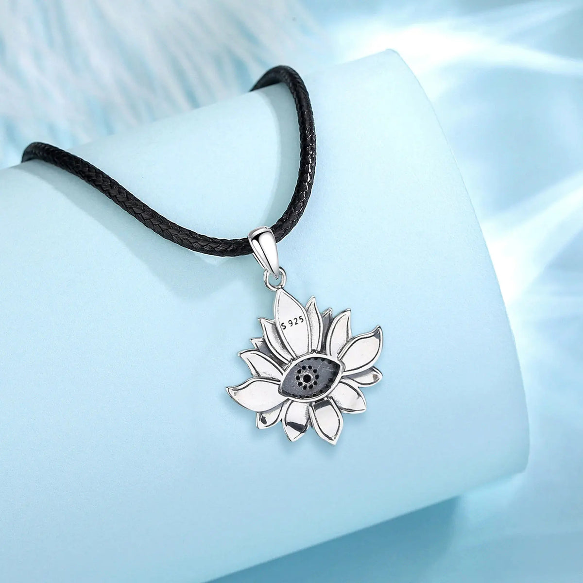 925 Sterling Silver Evil Eye & Lotus Pendant Necklace, Vintage Eudora Sacred Amulet