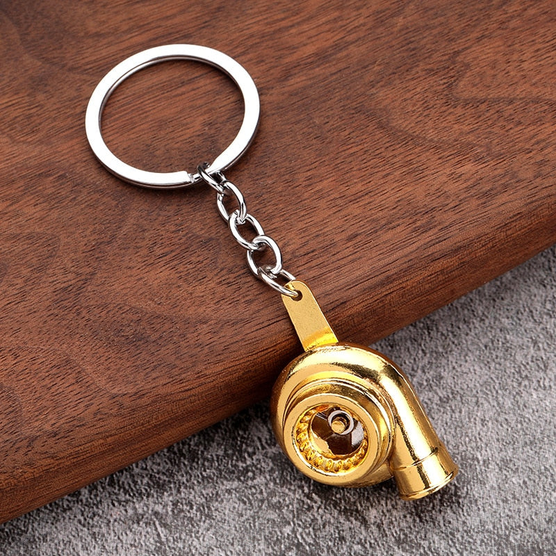 Simulation Alloy Keychain Car Modification Mini Metal Turbo Key Chain Accessories Backpack Pendant Creative Gift for Men Friends