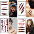 Halloween Temporary Tattoo Sticker Waterproof 3D Bite Mark Zombie Acars Wound Tattoo Sticker Halloween Party Cosplay Makeup Prop - Charlie Dolly