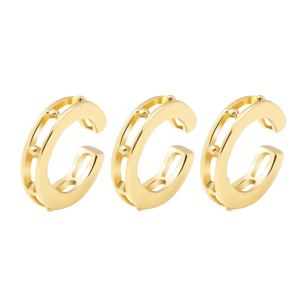2023 New Fashion Pearl Ear Cuff Bohemia Stackable C Shaped CZ Rhinestone Small Earcuffs Clip Earrings for Women Wedding Jewelry