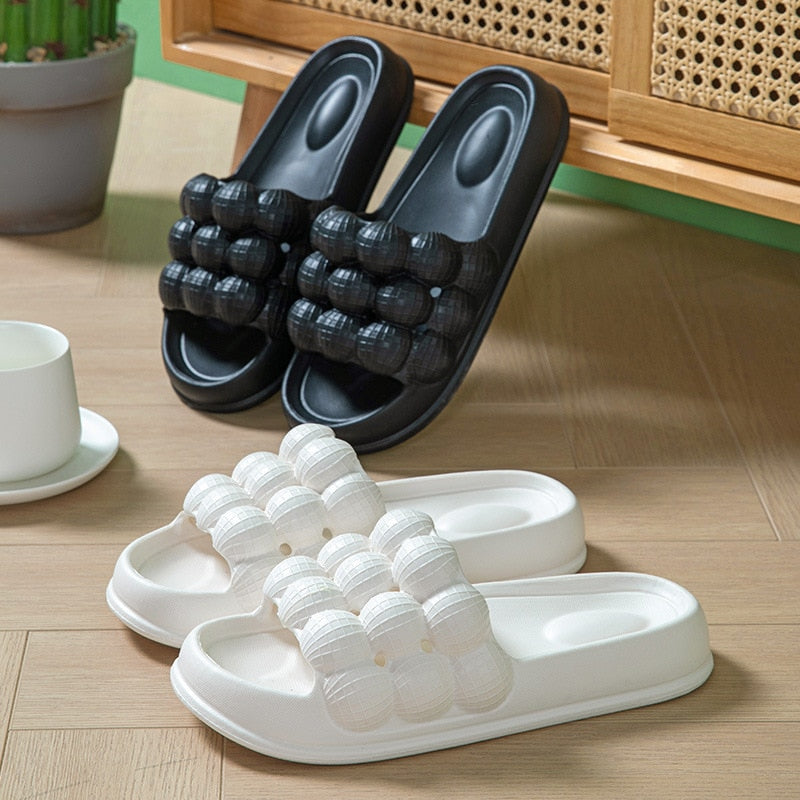 Comwarm Women Slides Platform Bathroom Slippers Summer Outdoor Bubble Mules Beach Slippers Men Shower Slippers Home Sandals