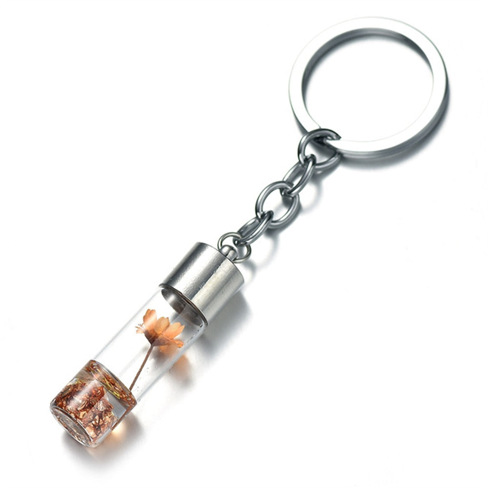Fashion Eternal Flower Keyring Handmade Natural Plant Keychain for Women Men Bag Accessories Creative Friendship Gifts
