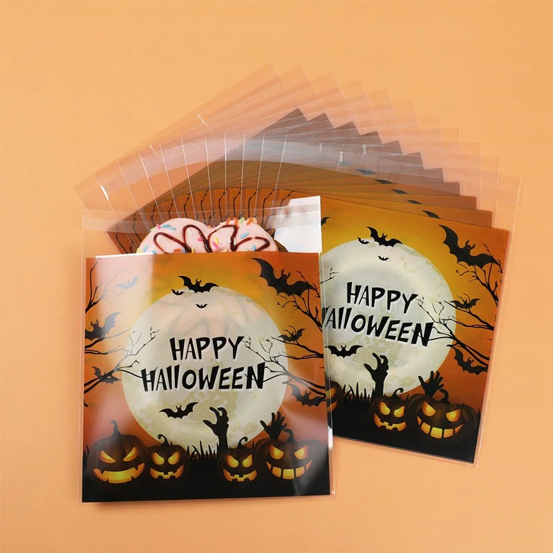 50PCS Halloween Candy Bags Halloween Party Decorations For Home 2024 Packaging Bag Pumpkin Party Ghost Halloween Decor Supplies - Charlie Dolly