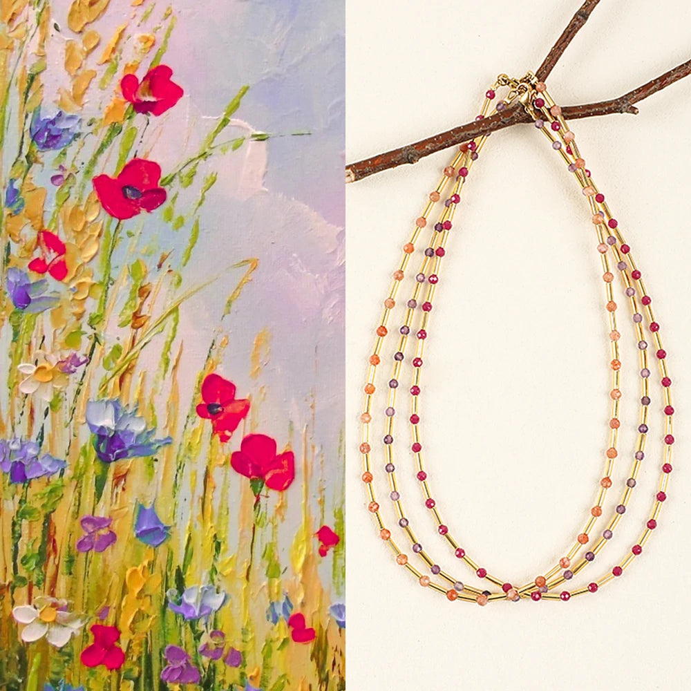 ZMZY Fashion Boho Necklace Women Jewelry Natural Stone Choker Healing Tiny Beads Clavicle Chain Crystal Agates Necklace - Charlie Dolly