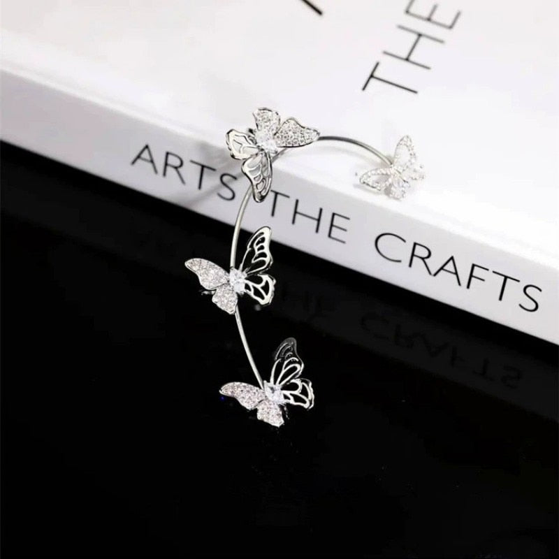 Trendy Bohemian No Piercing Crystal Rhinestone Ear Cuff Earrings for Women Wrap Stud Clip Earrings Girl Earrings Jewelry Bijoux