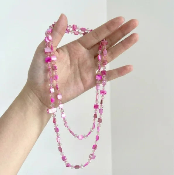 Irregular Stone Crystal Double Layer Necklace Jewelry