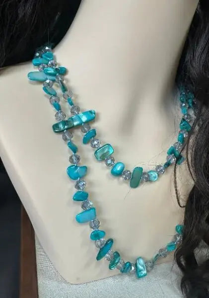 Irregular Stone Crystal Double Layer Necklace Jewelry