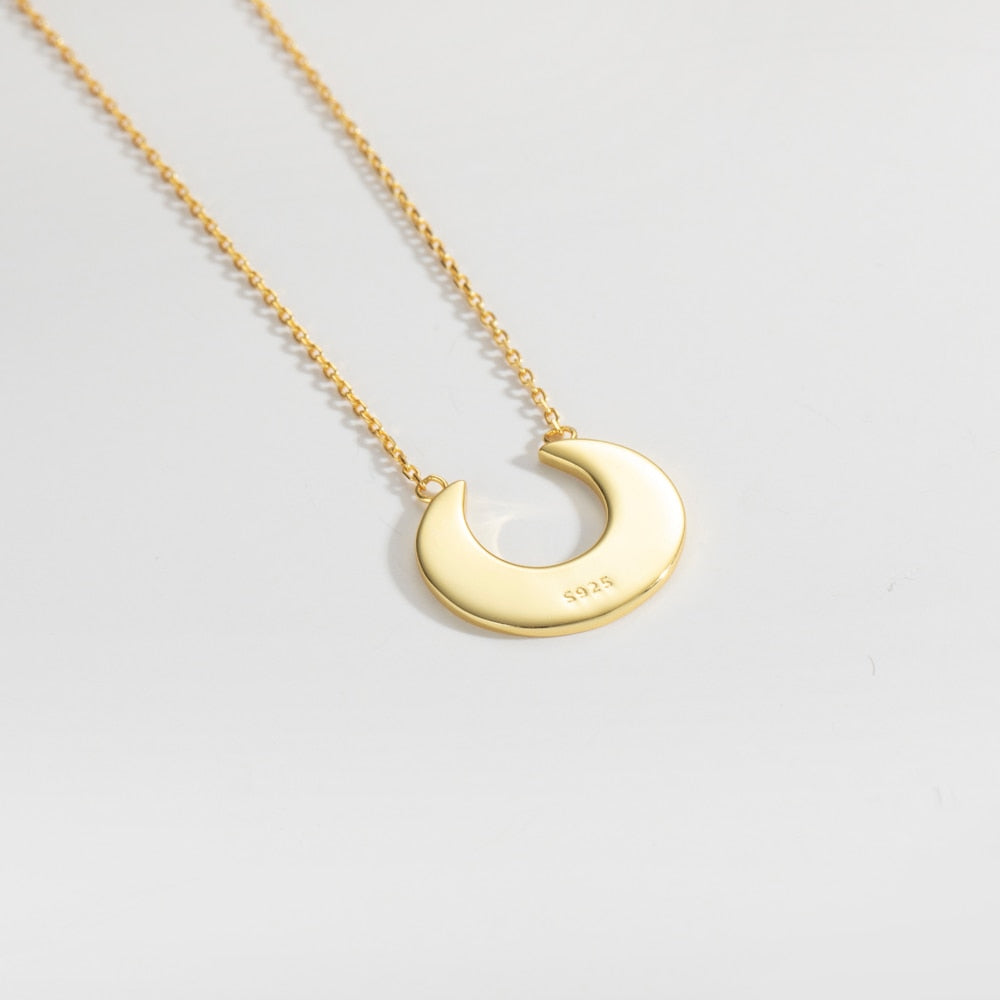 ANDYWEN 925 Sterling Silver Gold Coins Big Moon Pendant Necklace Long Chain Choker CZ Rock Punk Wedding Party Fine Jewels - Charlie Dolly