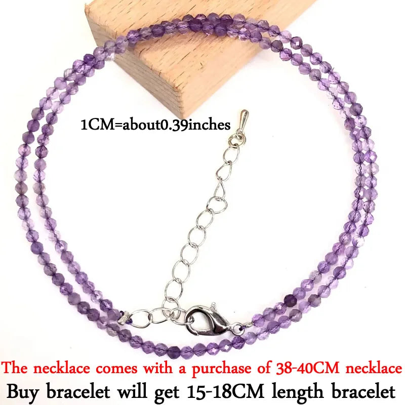 2mm Gemstone Beaded Necklace & Bracelet