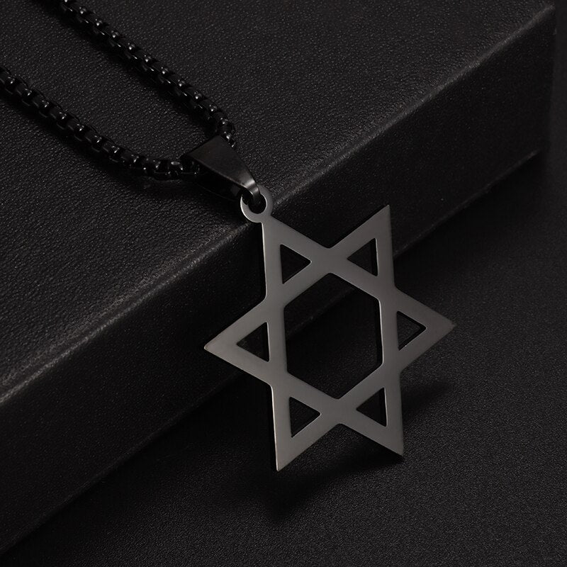 Exquisite Stainless Steel Hexagram Pendant Necklace for Men and Women Simple Daily Party Wearing Jewelry Necklace