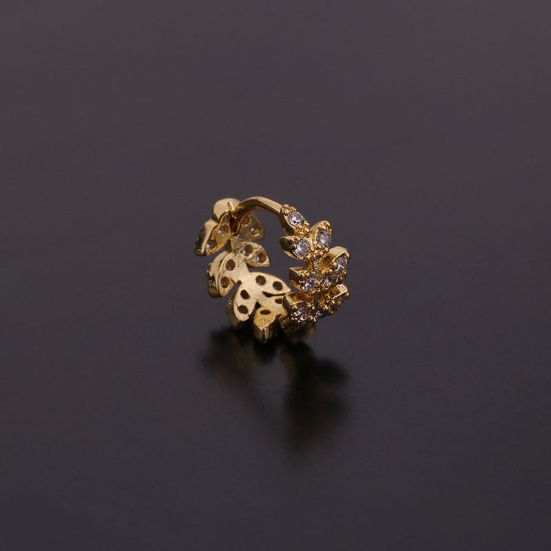 1Piece Plate Stainless Steel Earrings for Women Jewelry 2022 Zircon Star Round Leaf Piercing Stud Earrings for Teens