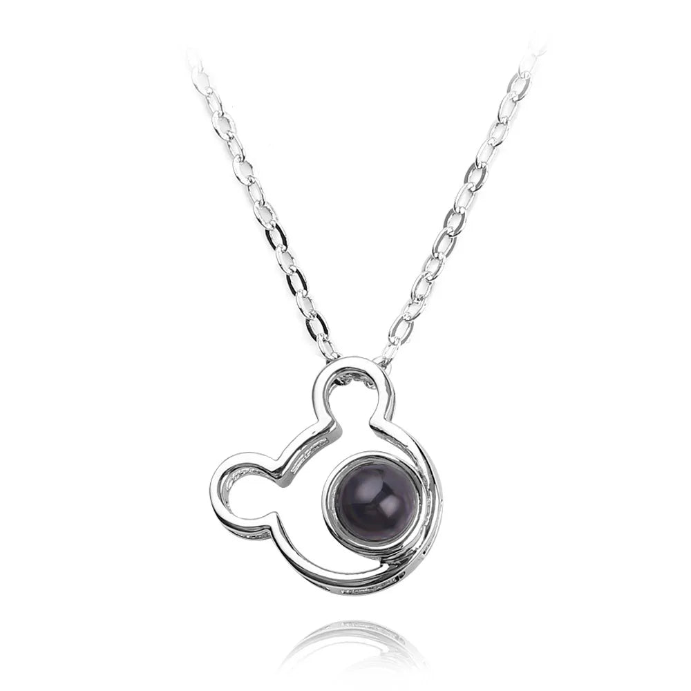 Projection Necklace, I Love You in 100 Languages, Zircon Heart Pendant Gift