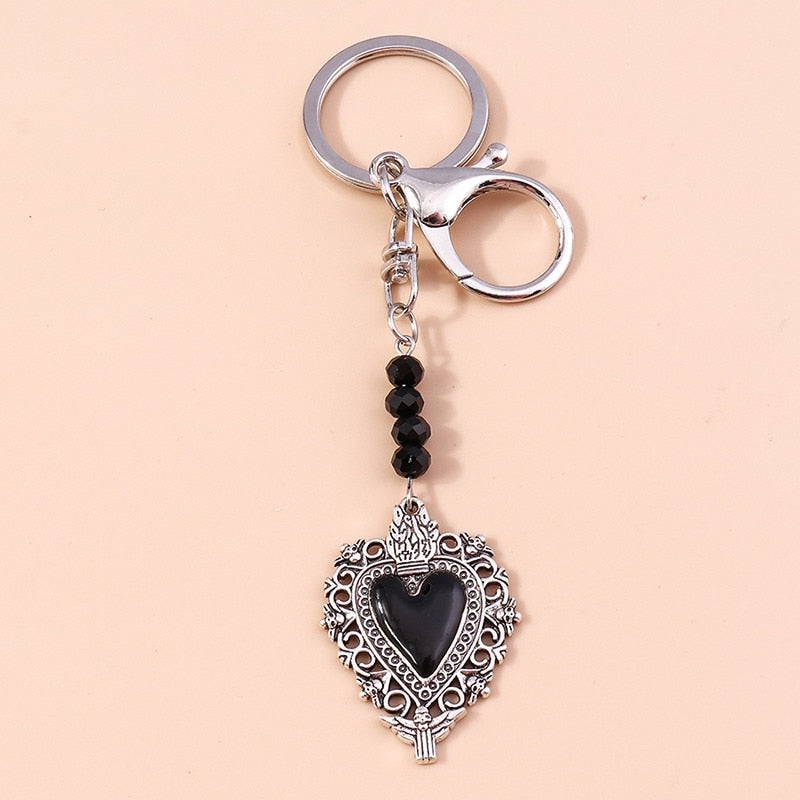 1Pc Bohemia Evil Eye Hamsa Hand Keychain for Women Men Blue Eye Sun Feather Key Ring Bag Pendant Car Key Holder Rings Wholesale