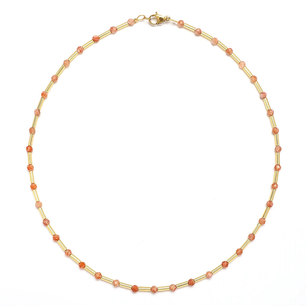 ZMZY Fashion Boho Necklace Women Jewelry Natural Stone Choker Healing Tiny Beads Clavicle Chain Crystal Agates Necklace - Charlie Dolly