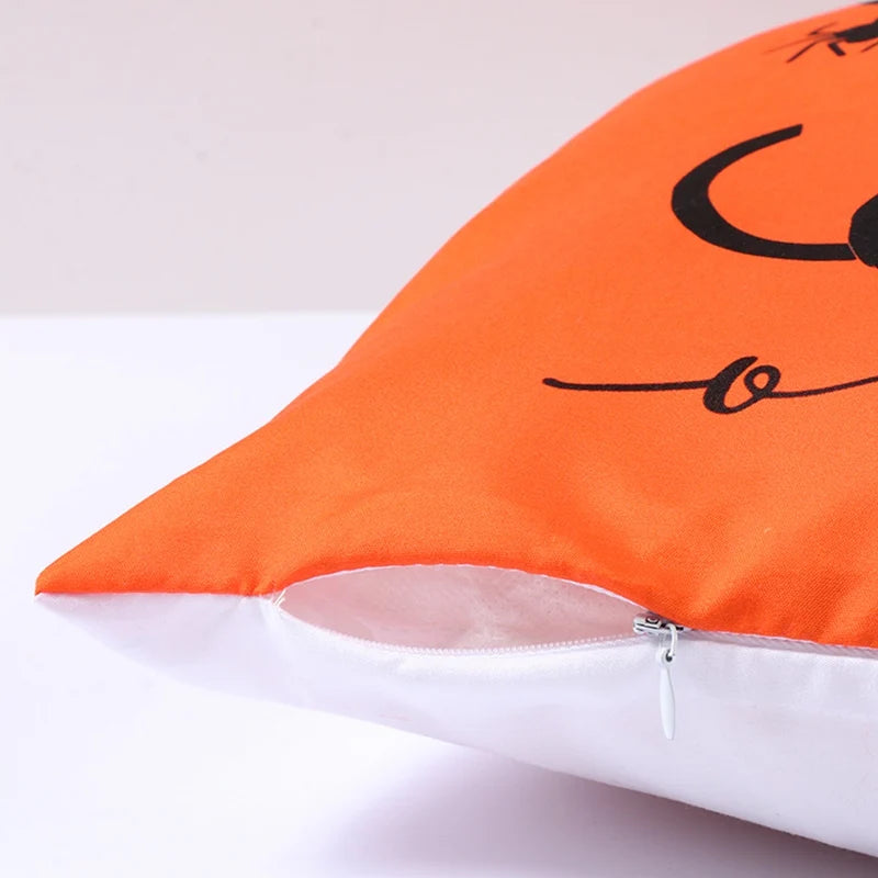 Halloween Pumpkin Ghost Pillowcase Happy Halloween Party Decorations For Home 2024 Trick or Treat Spider Bat Cat Pillow Covers - Charlie Dolly