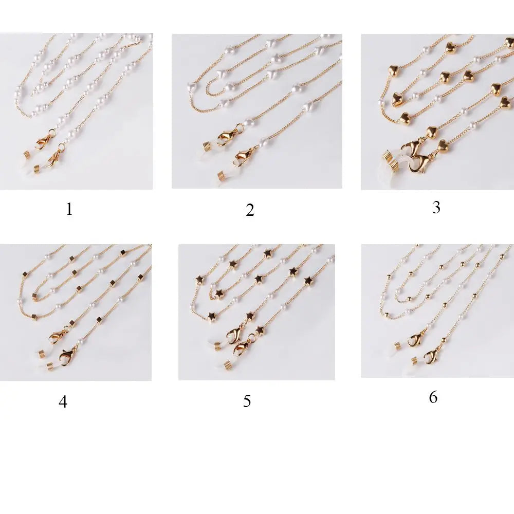 Pearl and Shell Beaded Sunglasses Chain Lanyard