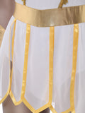 Womens Ancient Greek Roman Godness Empress Cosplay Costume Cape Leotard Dress Toga with Wristbands for Halloween Theme Party - Charlie Dolly