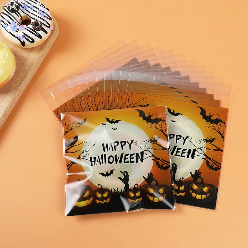 50PCS Halloween Candy Bags Halloween Party Decorations For Home 2024 Packaging Bag Pumpkin Party Ghost Halloween Decor Supplies - Charlie Dolly