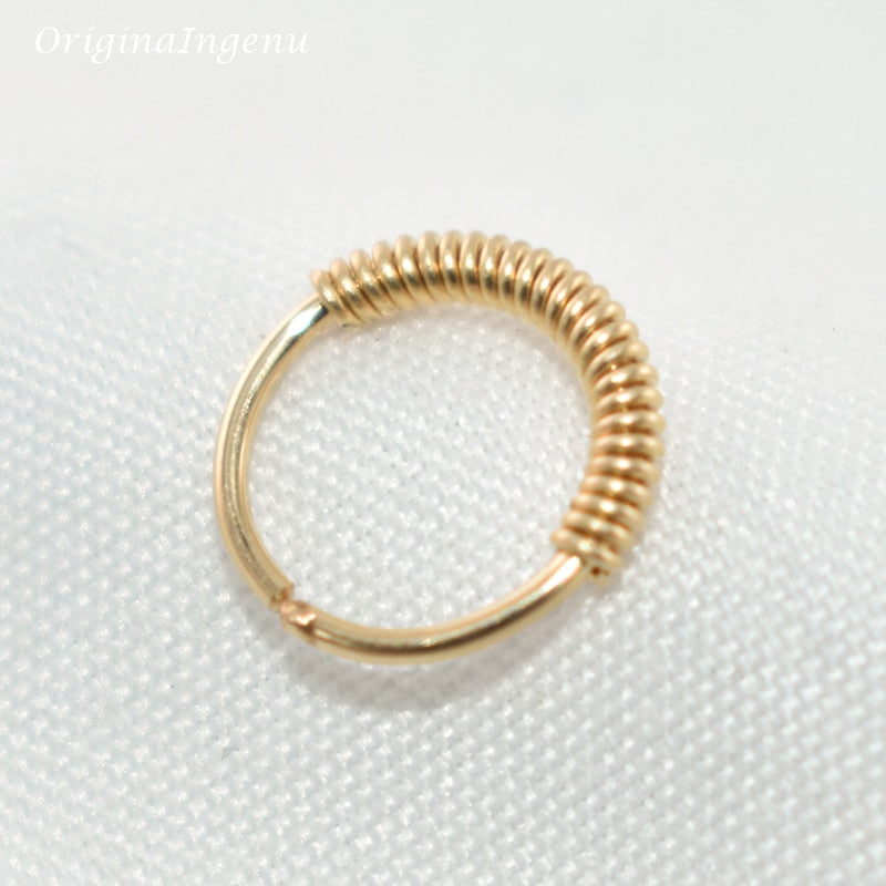 925 Silver Nose Ring Gold Real Piercing Jewelry PunkJewelry Vintage Septum Hoop Body Jewelry Boho Nose Ring