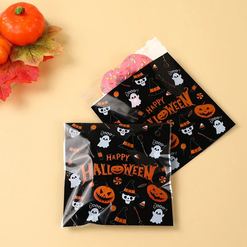 50PCS Halloween Candy Bags Halloween Party Decorations For Home 2024 Packaging Bag Pumpkin Party Ghost Halloween Decor Supplies - Charlie Dolly
