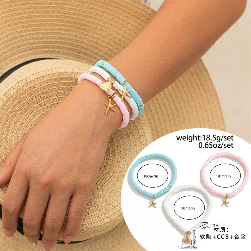 Conch Starfish Rice Bead Collar Necklace Jewelry