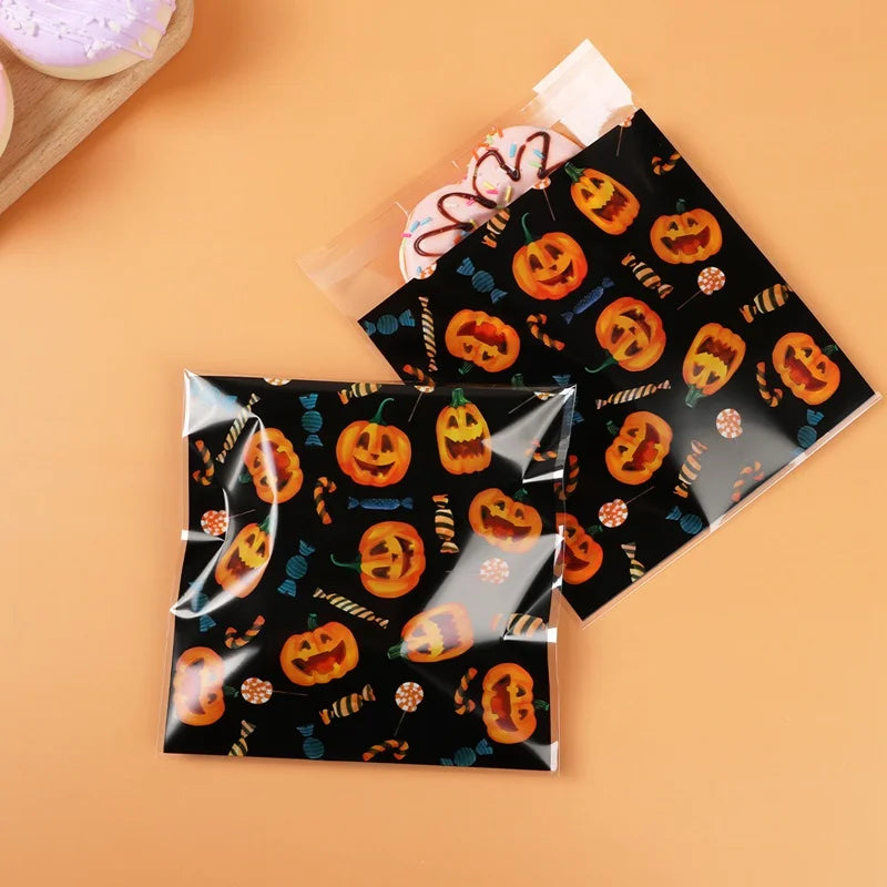 50PCS Halloween Candy Bags Halloween Party Decorations For Home 2024 Packaging Bag Pumpkin Party Ghost Halloween Decor Supplies - Charlie Dolly