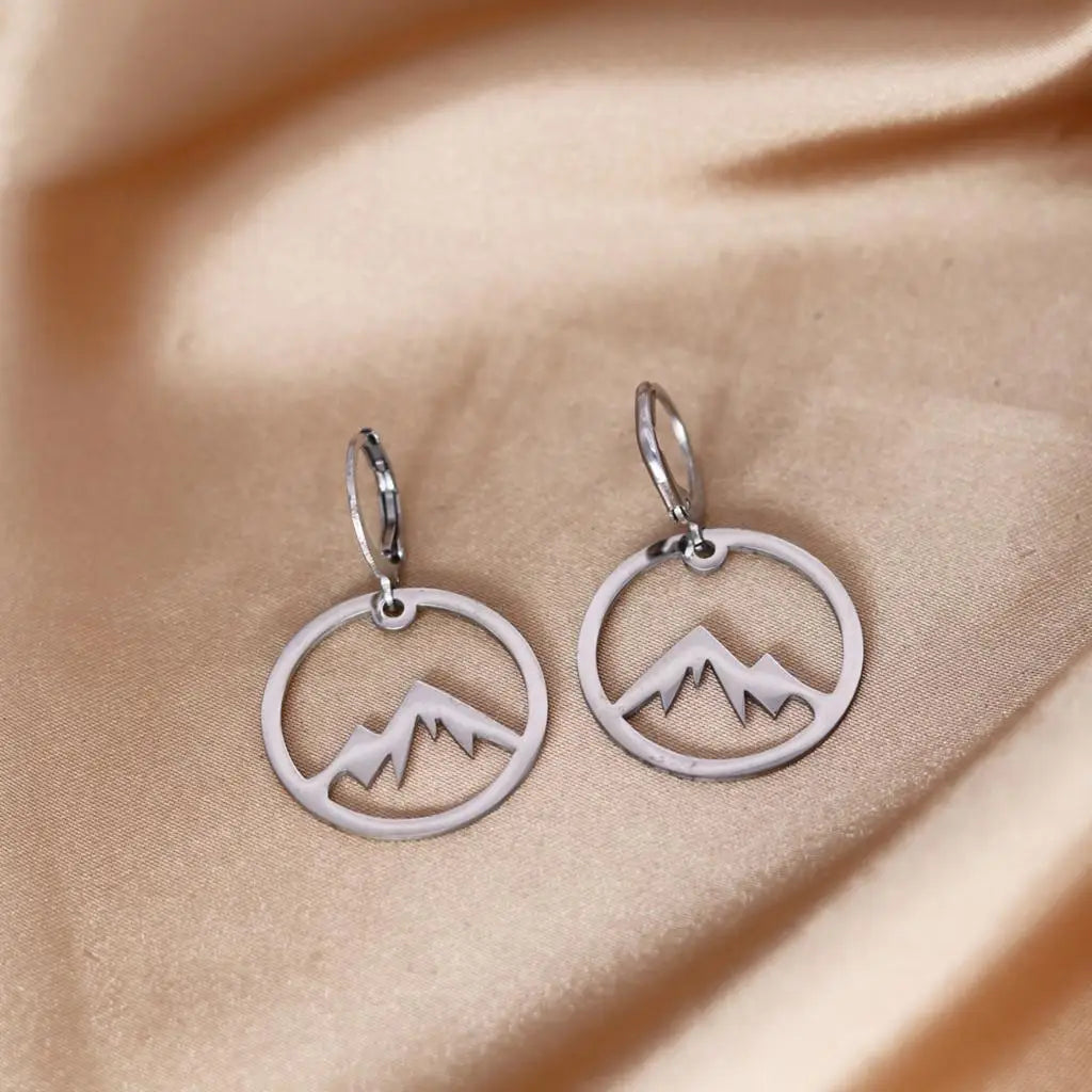Snowy Mountain Stainless Steel Drop Earrings Jewelry