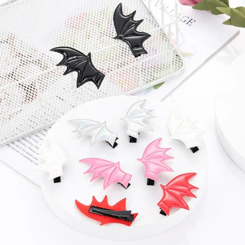 Bat Wings Shape Hairpins Halloween Devil Ears Headband Punk Hair Clip Gothic Costume Haunted House Party Adults Kids Head Decor - Charlie Dolly