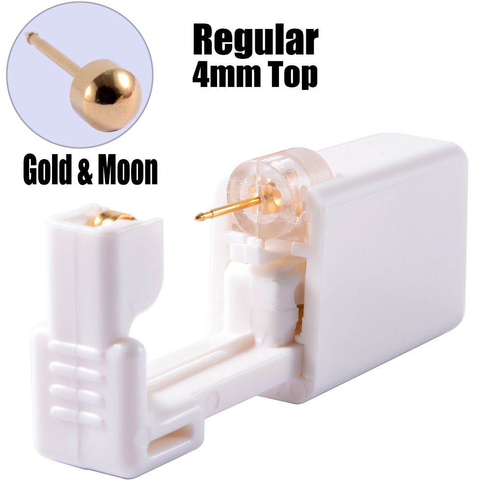 Disposable Sterile Ear Piercing Unit Cartilage Tragus Helix Piercing Gun Tool Kit Build In Steel Stud Earring Star Ball