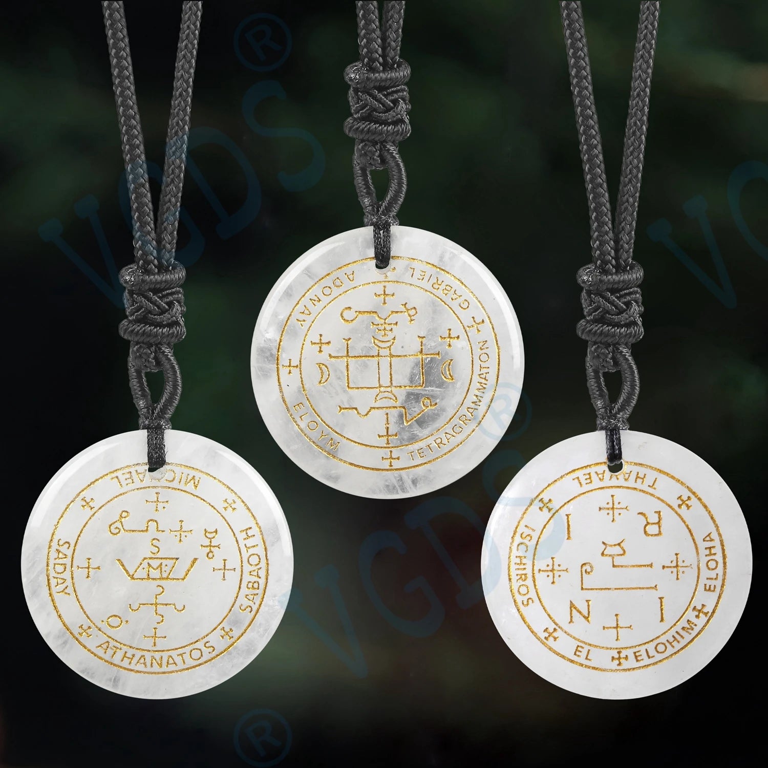Seven Archangel Natural Crystal Pendant Necklace, Angel Protection Amulet Talisman