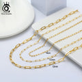 ORSA JEWELS 14K Gold Plated Genuine 925 Sterling Silver Paperclip Neck Chain 6/9.3/12mm Link Necklace for Women Men Jewelry SC39 - Charlie Dolly