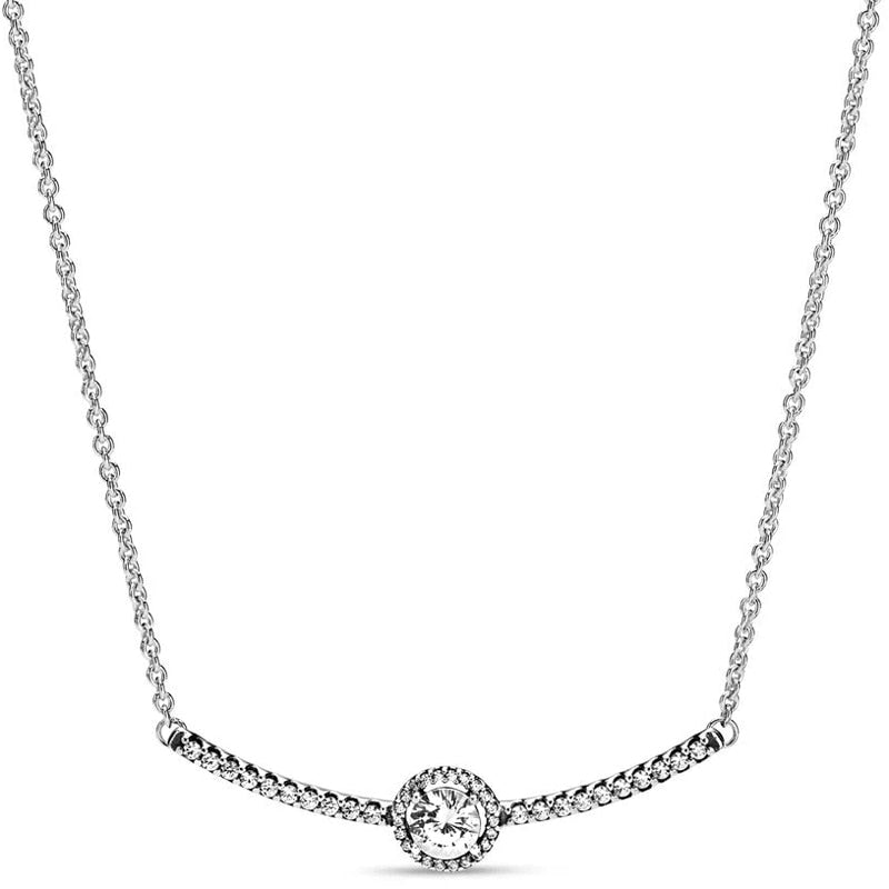 Sparkling Heart Wishbone Collier Daisy Flower Snowflake Necklace For 925 Sterling Silver Bead Charm Bracelet Fashion Diy Jewelry