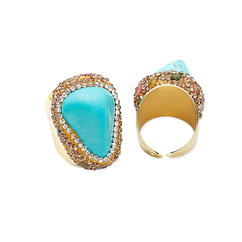 Turquoise Natural Stone Adjustable Ring