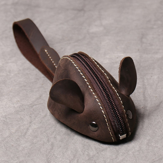 Genuine Leather Coin Purse Creative Cute Mouse Storage Bag Trend Zipper Pocket Men Women Portable Wallets Children's Key Bags - Charlie Dolly