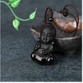 CSJA Obsidian Necklace Natural Stone Wolf Buddha Sculpture Tree of Life Animal Owl Men Necklaces Pendant Meditation Jewelry G644 - Charlie Dolly